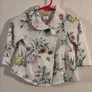 Carter's Pink and White Floral Raincoat with Peter Pan Collar